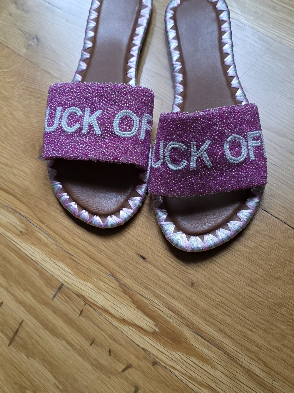 Pink Glitter Slide Sandals